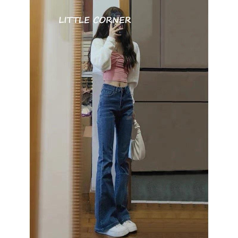 Quần jean ống loe BIGSIZE - quần bò ống loe nữ DENIM cạp cao co dãn quảng châu phong cách ulzzang