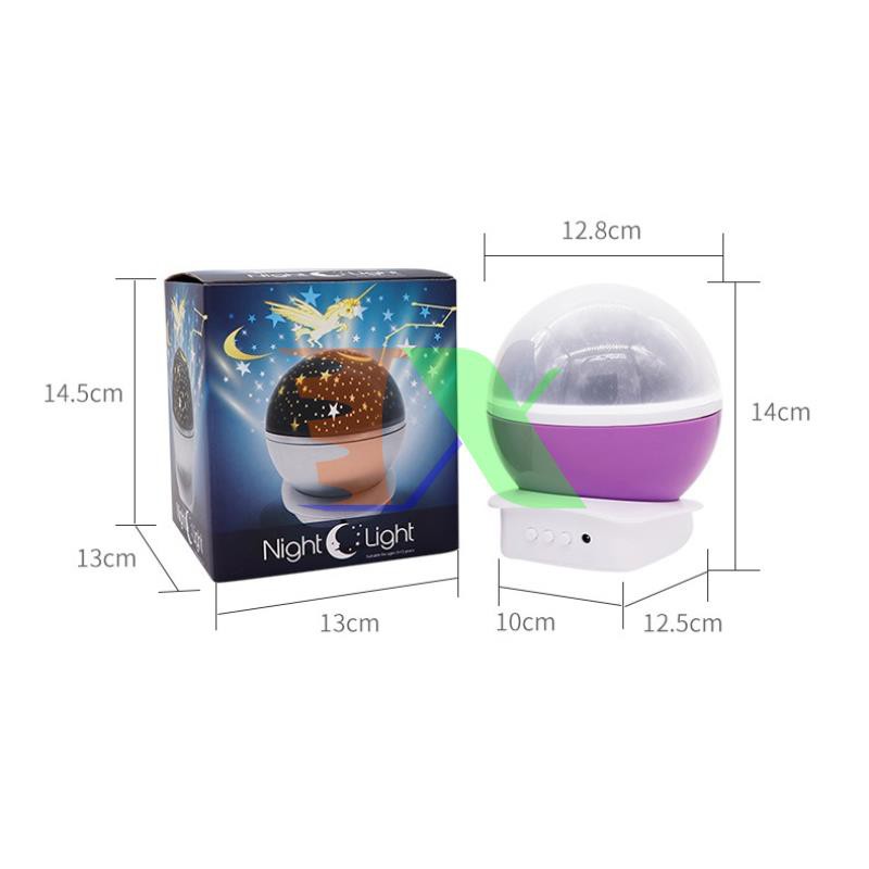 Đèn ngủ tròn chiếu Trăng Sao 3D , Đèn trang trí cho bé, Đèn phòng ngủ gia đình