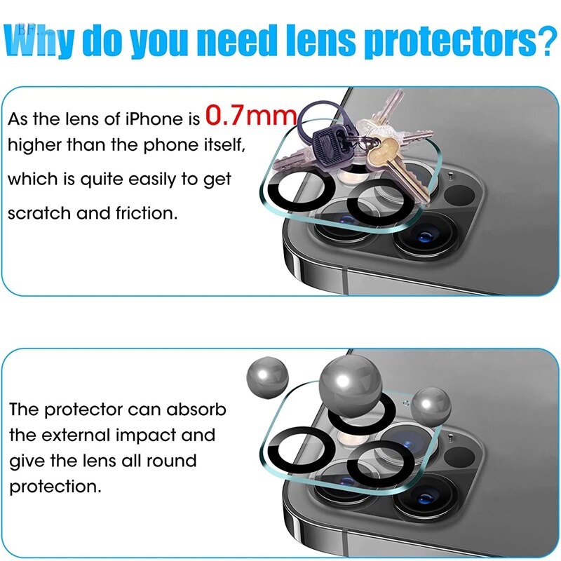 Kính Cường Lực 3D Bảo Vệ Camera Sau Cho IPhone 14 Pro Max 12Pro 11 12mini 13