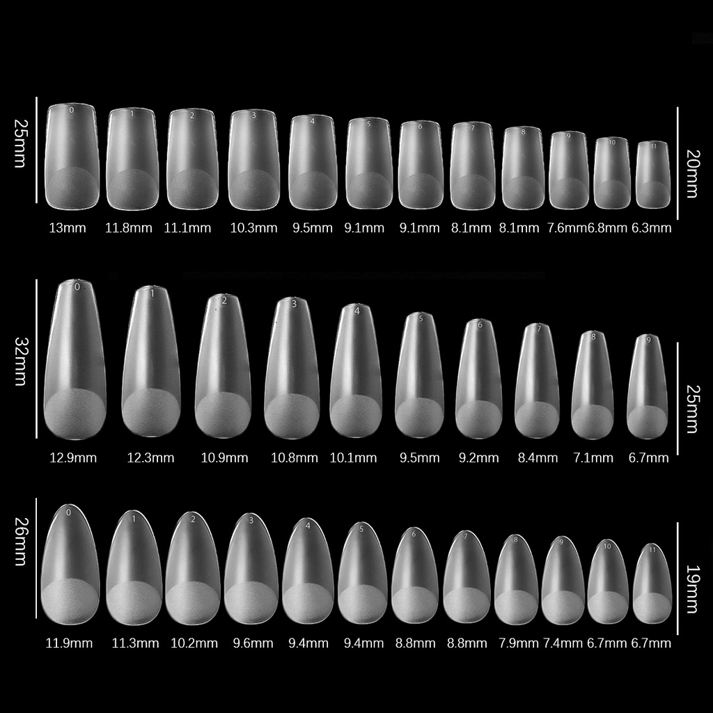 Monja Nail Art Extension Kit Máy sấy móng tay LED 6W 15g UV Gel cho Matte Square Long Coffin Almond Mẹo làm móng giả 3 cái / bộ