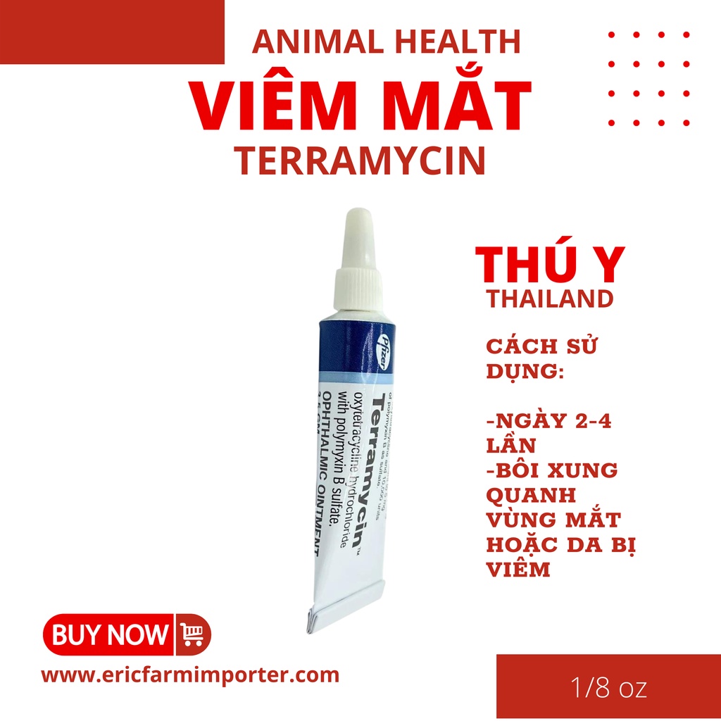 Viêm Loét Mắt hoặc Da Quanh Mắt Made in ThaiLand 1/8 oz 🐶 FREE SHIP 🐶 Hỗ trợ sử dụng cho Chó Mèo Thỏ Bọ Chinchilla Sóc