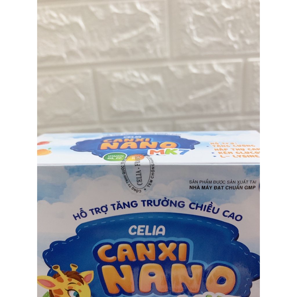 Celia Canxi Nano Mk7 phát triển chiều cao, kích thích ăn ngon, cho xương chắc khoẻ hộp 20 ống