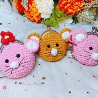 Túi đựng tỏi cho bé hình chuột có khung túi mini và móc khoá( ảnh thật)