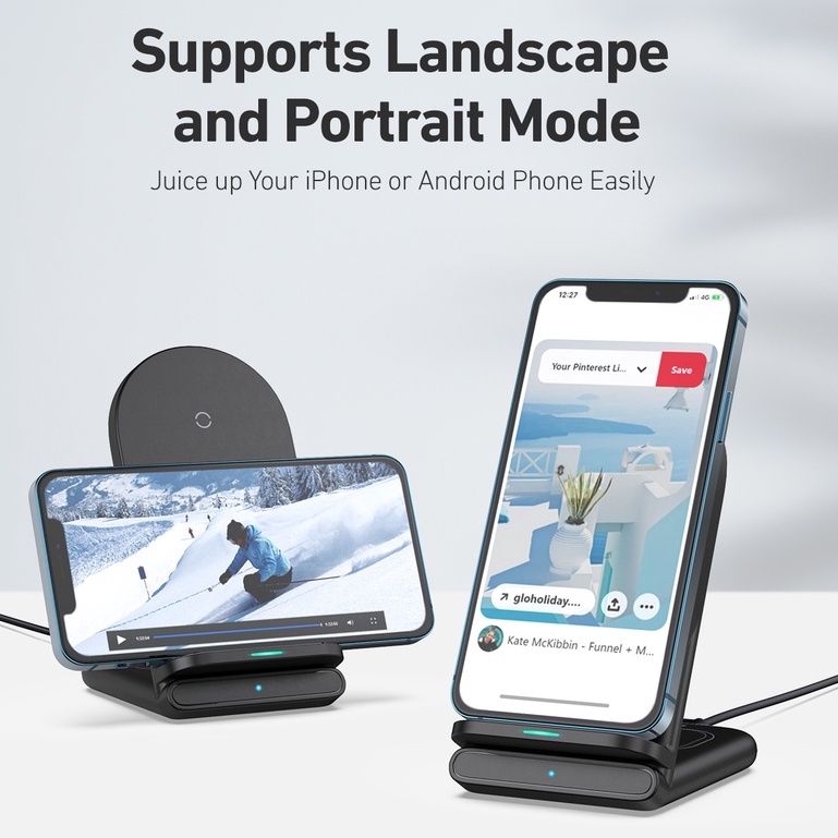 Đế Sạc Pin Không Dây AUKEY LC-A2 10W Hỗ Trợ Sạc Nhanh Qi/QC3.0 Cho Iphone / Airpods Pro /Huawei / Xiaomi /Samsung
