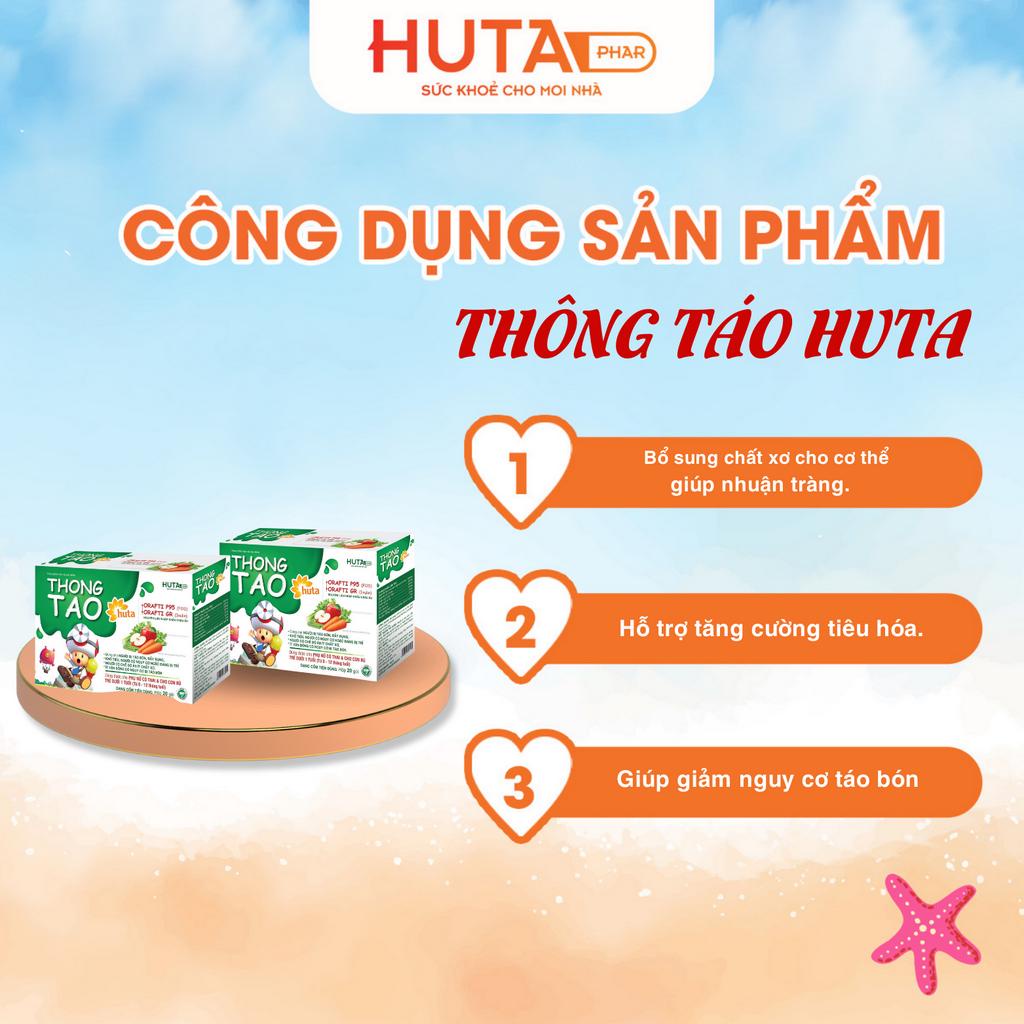 Cốm nhuận tràng Thông Táo HUTA PHAR  hỗ trợ tăng cường tiêu hóa, giảm nguy cơ táo bón.