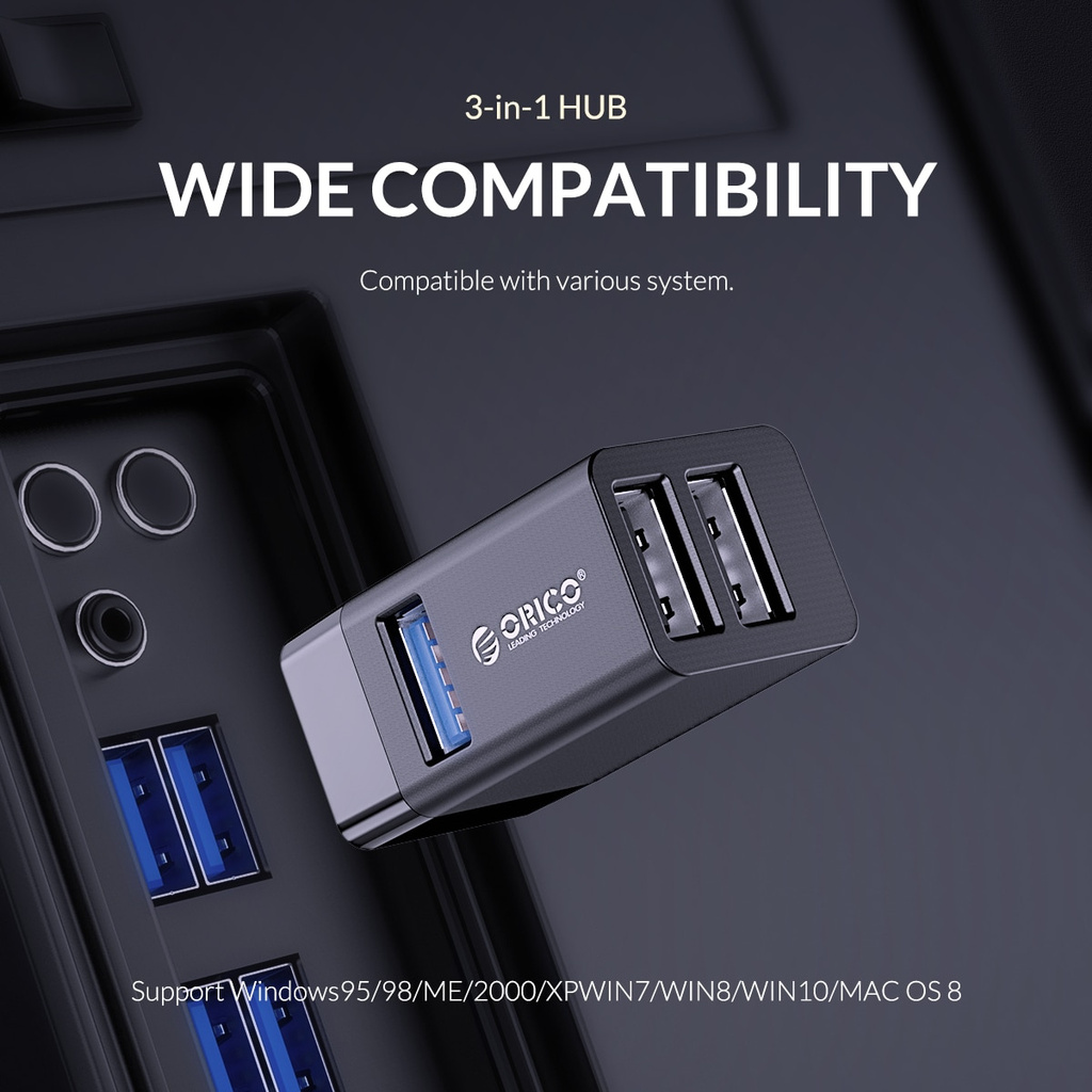 Đầu chia USB ORICO MINI-U32 cổng cắm USB 3.0 USB 2.0 tốc độ cao tiện dụng