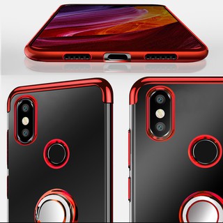 For Xiaomi Mi Max 3 Ring Stand Soft Plating Clear Cover