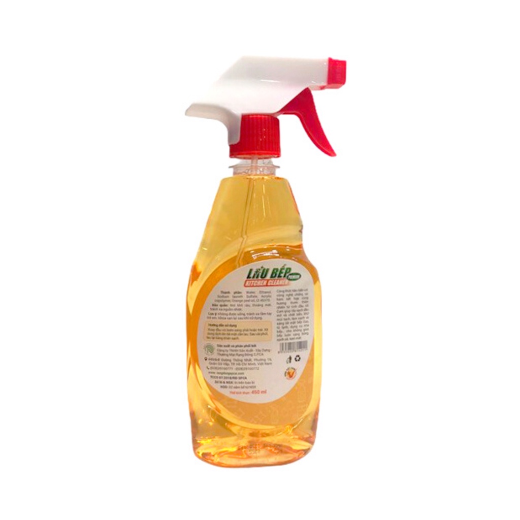 Nước Lau Bếp SPCa 450ml - Xịt Lau Bếp Chiết Xuất Tinh Dầu Vỏ Cam Tẩy Sạch Cực Nhanh Làm Sáng Bề Mặt