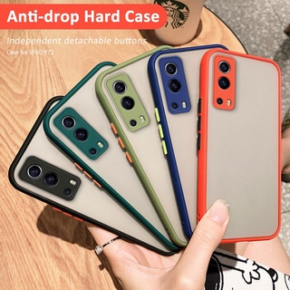 Ốp điện thoại bằng PC cứng mặt nhám trong suốt cho Vivo Y72 Y52 VivoY72 VivoY52 Y 72 52 5G
