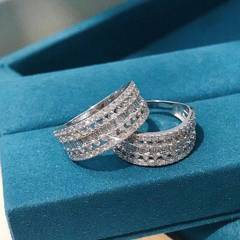 Nhẫn Cưới Đính Đá Zircon Lấp Lánh Thời Trang Cho Nữ