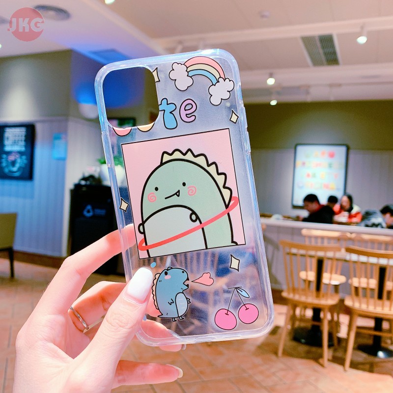 Cute Dinosaur Casing Samsung M51 Xcover 4 4S Pro M01 A01Core C5 C7 C9 Pro ON7 2015 J7 Plus C8 Soft Transparent Cover