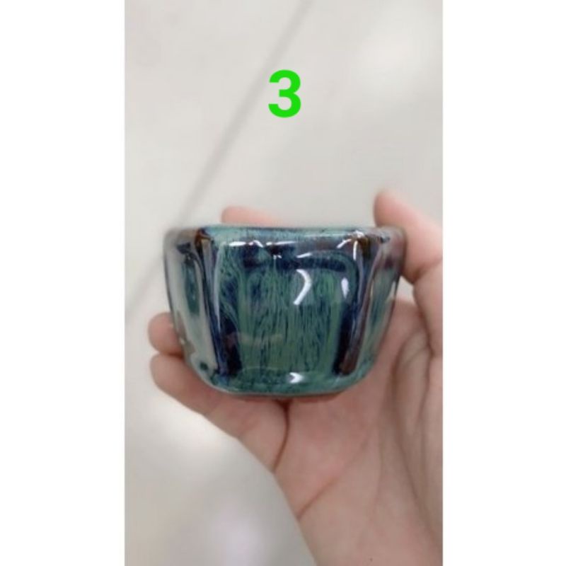 Chậu Trồng Cây Mini bonsai tiểu cảnh,Men Hỏa biến Gốm Sứ Bát Tràng