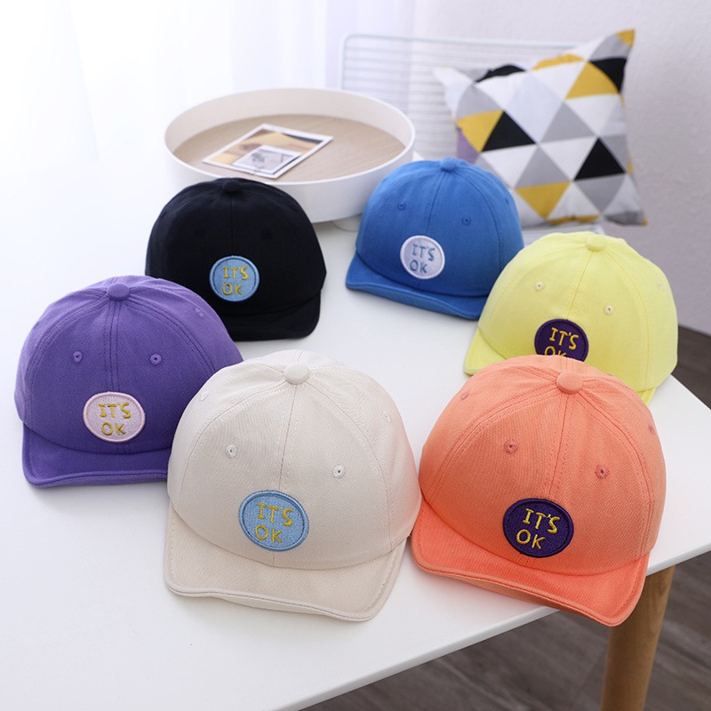 Mũ Lưỡi Trai Mềm Thêu Chữ Its Ok Thời Trang Xuân Thu Cho Bé
