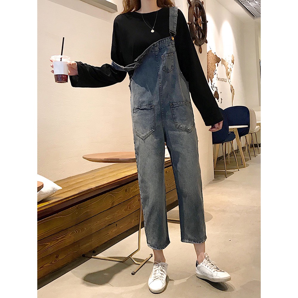 Yếm Bò Dài 3 Túi Denim Dành Cho Bạn Nữ - Đủ Size