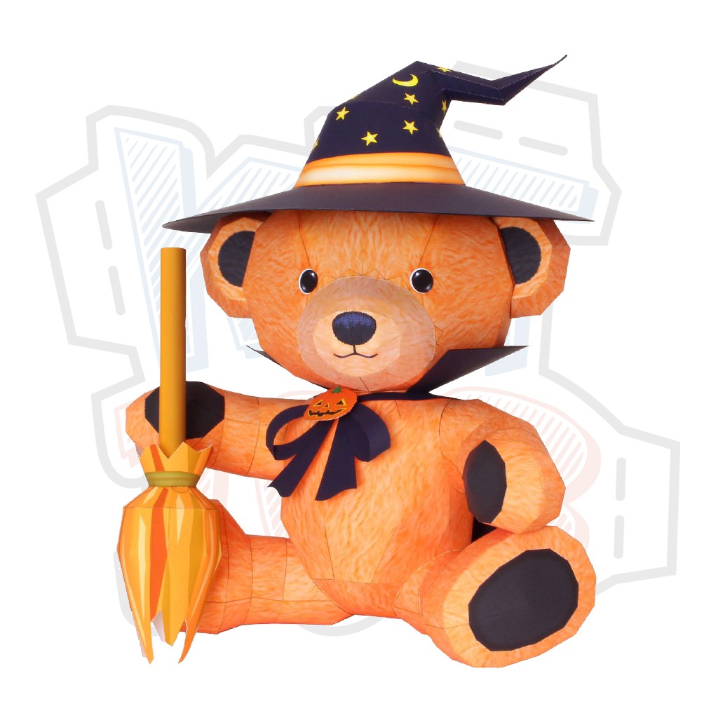 Mô hình giấy Lễ hội Halloween Gấu Teddy Bear