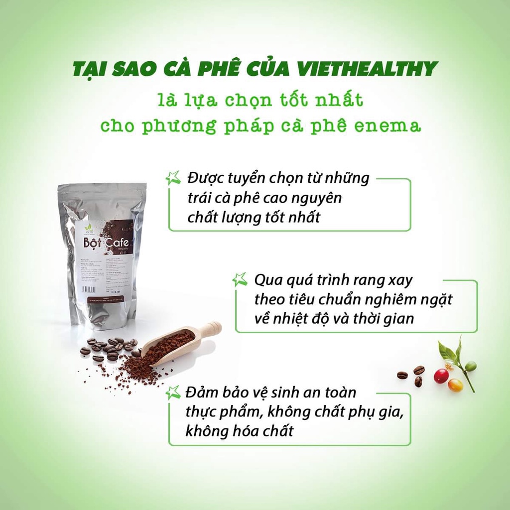 Bột cà phê enema (chỉ có nhân không rang) Viet Healthy 500g