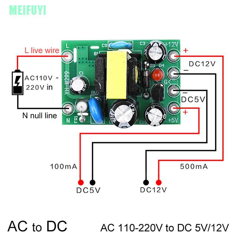 Bảng Mạch Chuyển Đổi Mini Ac-Dc Ac110V 220v Sang Dc 12v 0.2a + 5v