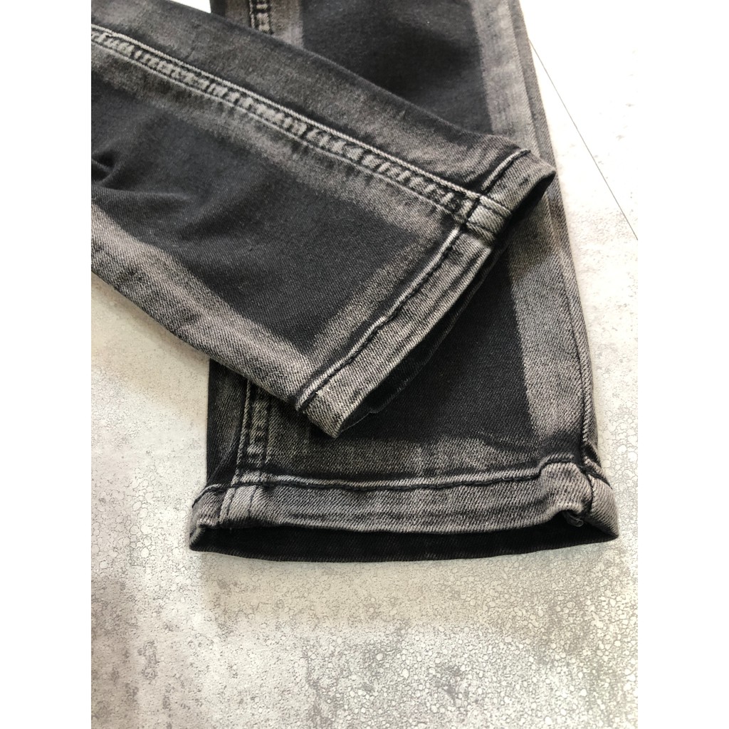 Quần Jean đen rách gối wash - PACSUN