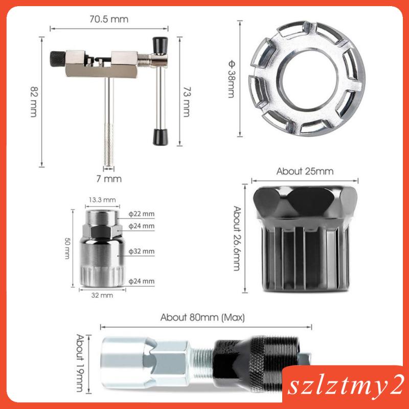 Bộ 6 Dụng Cụ Kéo Xích Cassette Xe Đạp Loại Bỏ BB Bánh Đà Tẩy