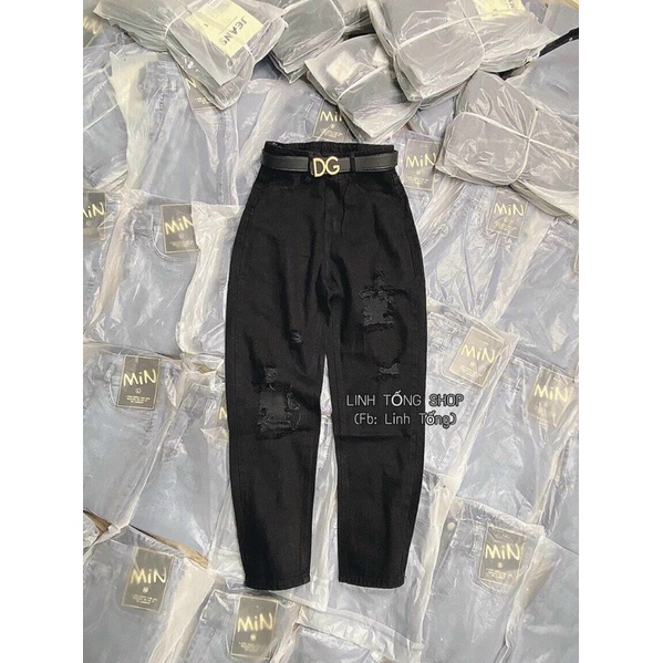 Quần baggy jean nữ rách đen và trắng size nhỏ từ 40kg đến 54kg thời trang jean 2KJEAN