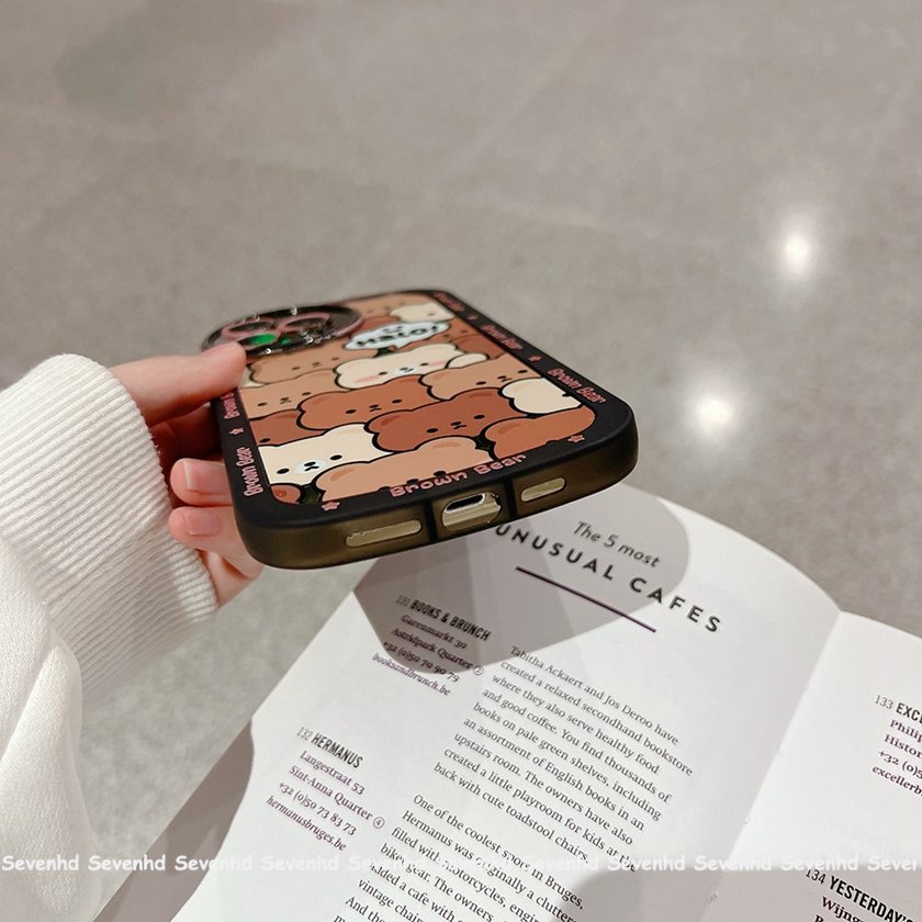 Ốp Điện Thoại Mềm Trong Suốt In Hình Gấu Nâu Hoạt Hình Cho iPhone 14 13 12 11 Pro Max X XR Xs Max 8 7 Plus SE 2020
