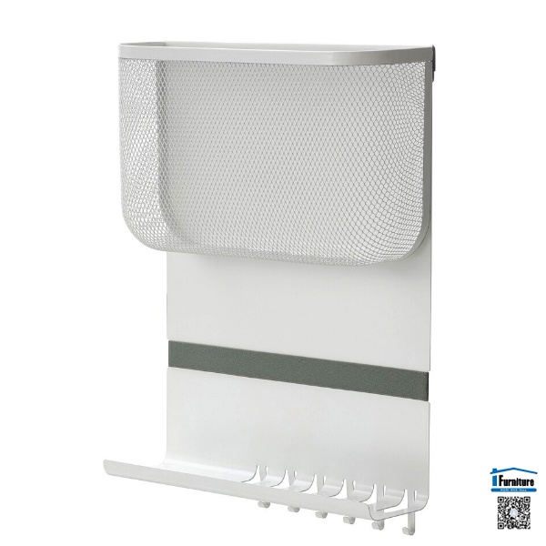 GIÁ LƯU TRỮ TREO TƯỜNG CÓ MÓC DRÖNJÖNS IKEA - TRẮNG 30x10x43 cm