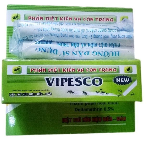 Phấn diệt kiến và côn trùng VIPESCO (hộp 2 cây)