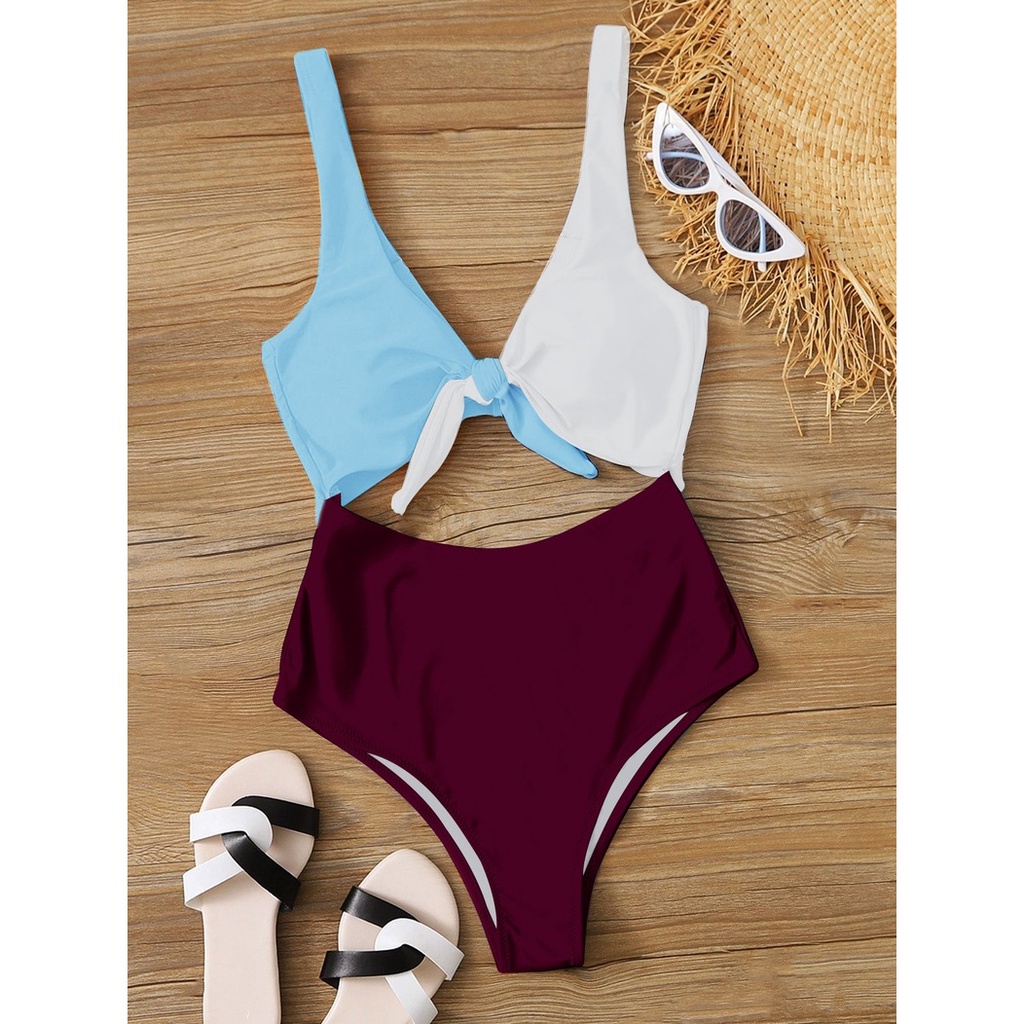 Bikini Một Mảnh Thắt Nút Phía Trước Màu Sắc Dành Cho Nữ