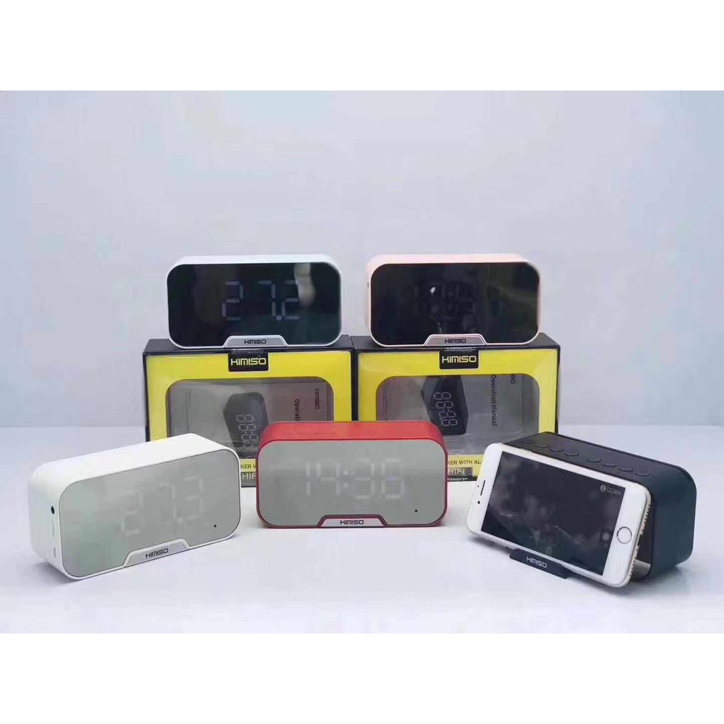 Loa Bluetooth Himiso K10 âm bass cực êm, có gương và mặt kính, đồng hồ báo thức, tạo sáng nhiều nấc - Việt Linh Store