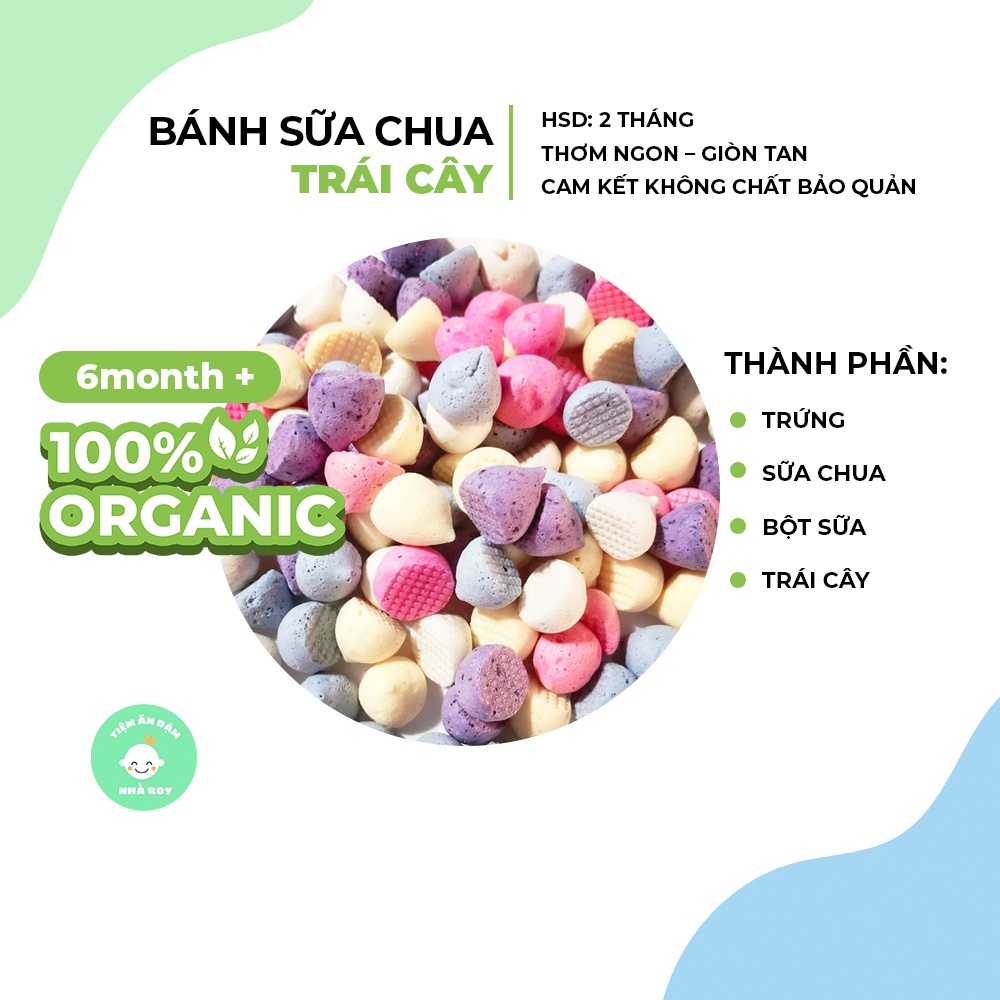 Bánh ăn dặm handmade sữa chua trái cây nhiều màu sắc dinh dưỡng cho bé trên 6m+