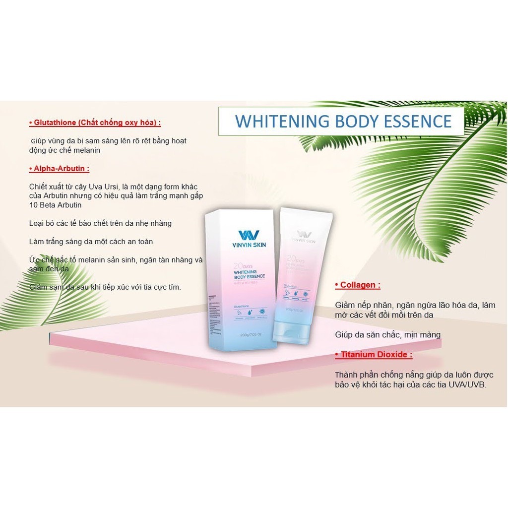 Kem Body truyền trắng [Whitening Body Essence] - VinVin Skin | BigBuy360 - bigbuy360.vn