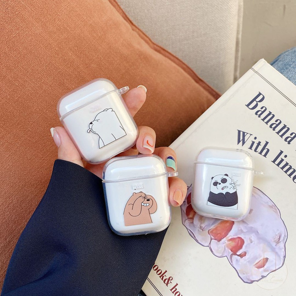 Vỏ bảo vệ hộp sạc tai nghe họa tiết hoạt hình We Bare Bear cho Airpods 1/2 Pro