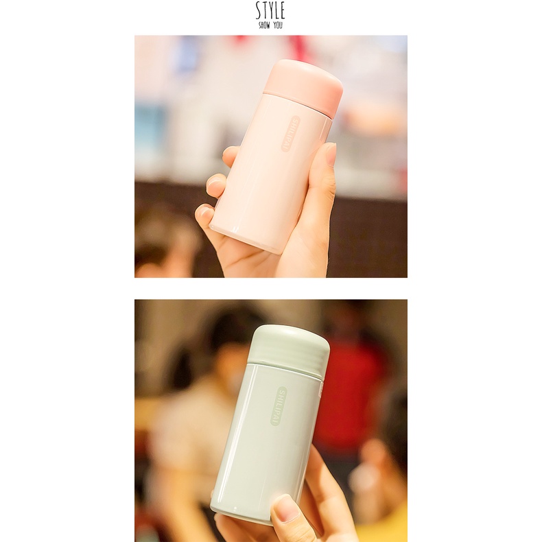 Bình Nước Giữ Nhiệt Mini Chống Rò Rỉ Thiết Kế Dễ Thương 150ML