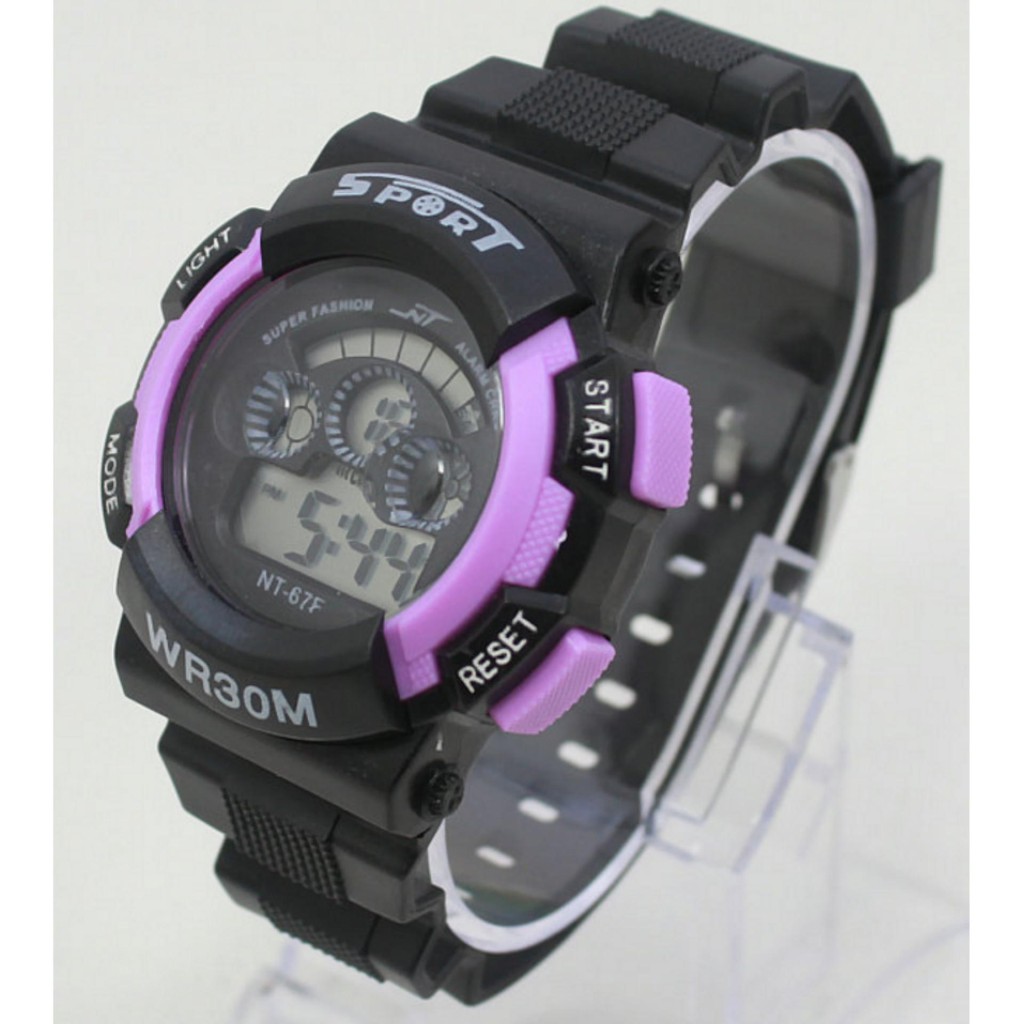 Đồng hồ bé trai NT-67 mặt đen viền tím | BigBuy360 - bigbuy360.vn