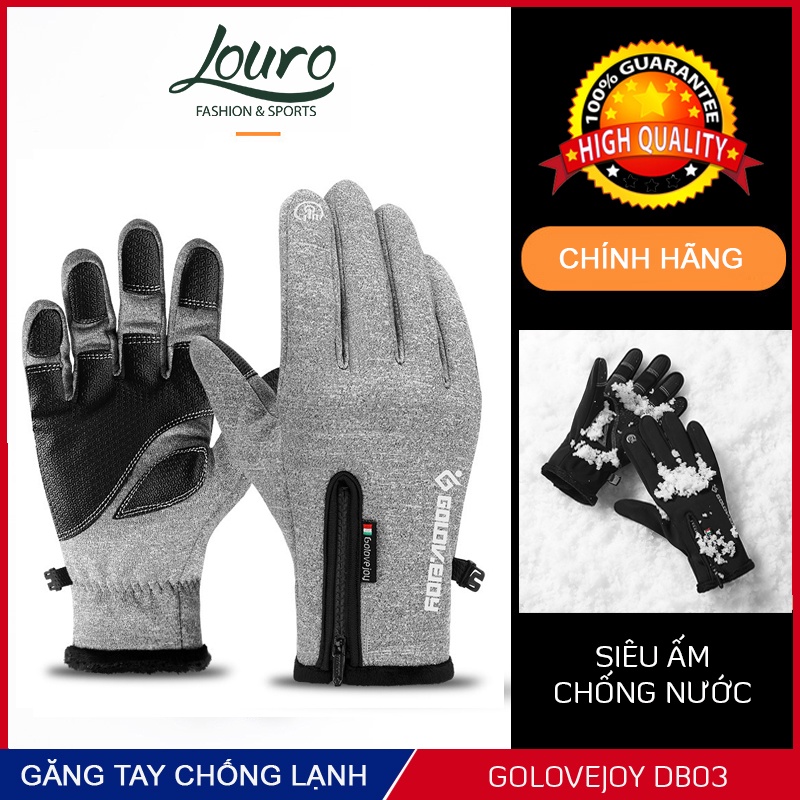 Găng tay chống lạnh Golovejoy DB03, kiểu găng tay mùa đông nam nữ, đi xe máy, chống nước và sử dụng cảm ứng tốt