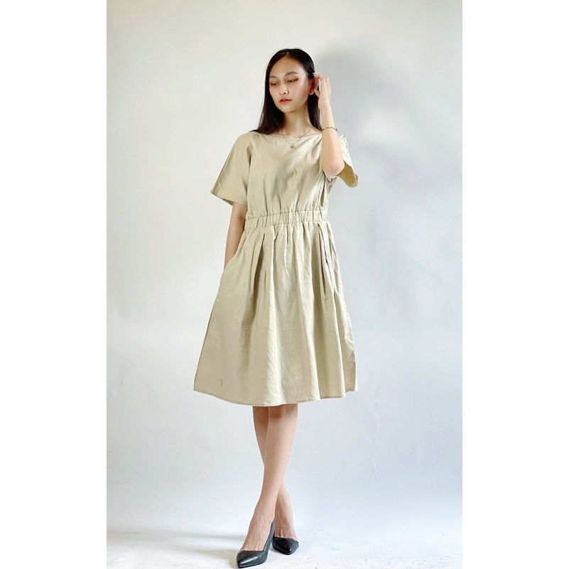 Đầm maxi dáng suông tay ngắn eo 3M hàng VNXK cao cấp