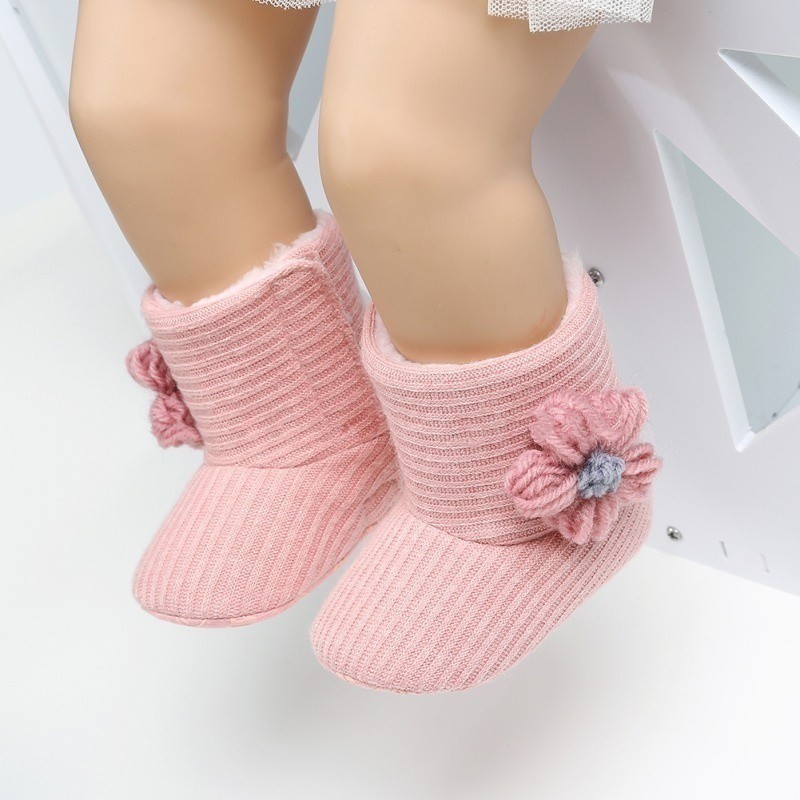 Giày boot lót bông giữ ấm phong cách mùa đông xinh xắn cho bé gái