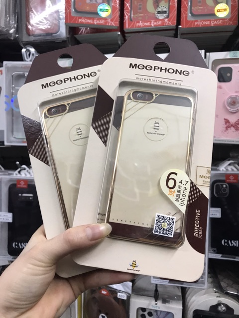 Ốp MEEPHONG lưng trong cứng viền màu iphone6/6s