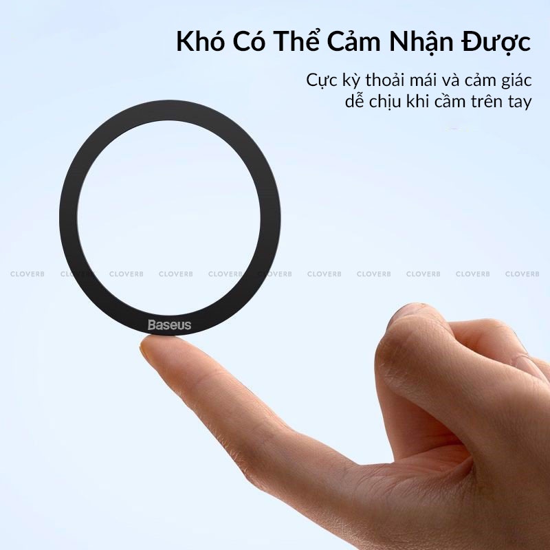 Baseus - Miếng Dán Vòng Kim Loại Siêu Mỏng Hỗ Trợ Sạc Không Dây Từ Tình Cho Ốp Lưng Điện Thoại, iP8-iP14, Samsung