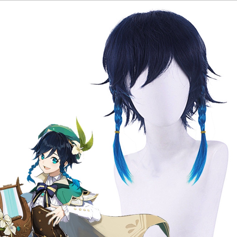 Tóc giả tổng hợp chịu nhiệt Cosplay Genshin Impact Venti Keqing Yae Miko 24 kiểu