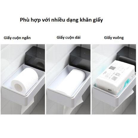 Hộp nhựa đựng giấy vệ sinh nắp trong thiết kế 3 ngăn đựng, thiết kế hiện đại sang trọng chống thấm nước tuyệt đối