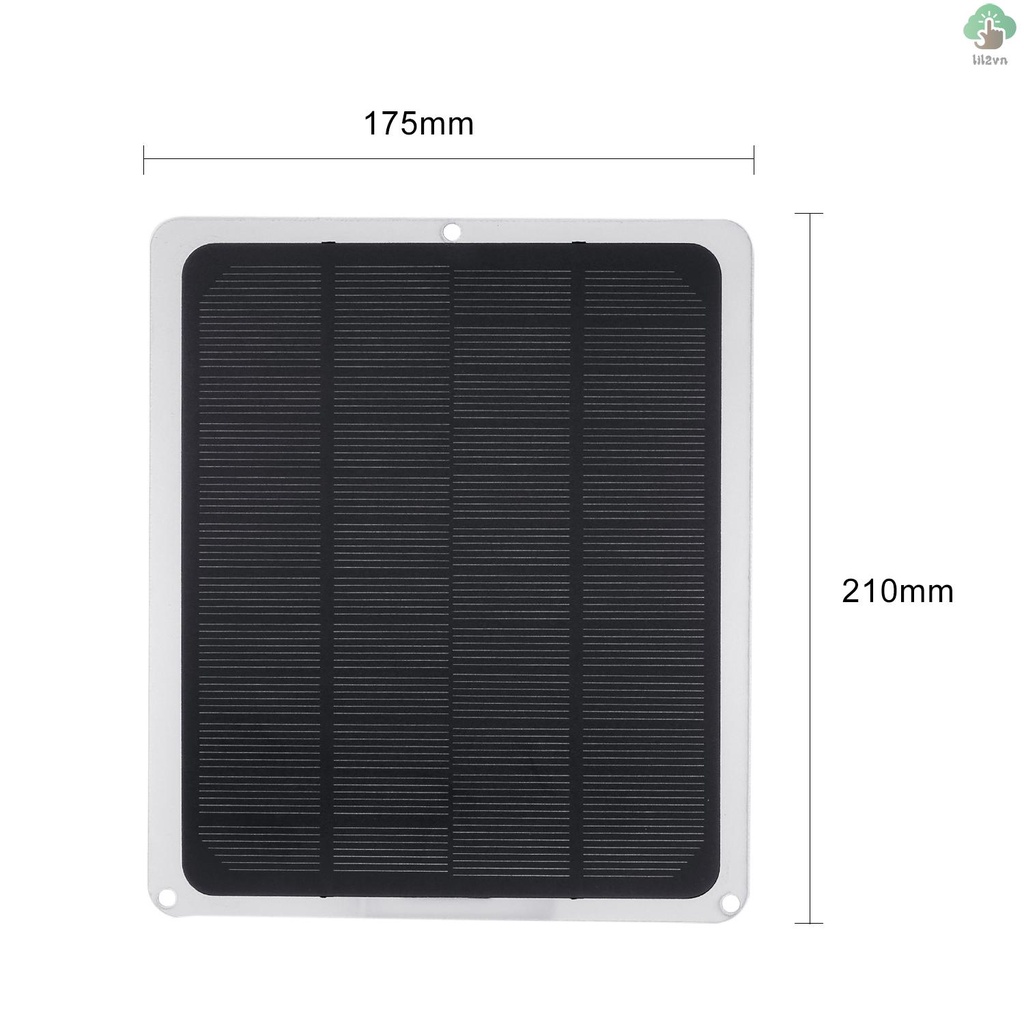 Tấm Sạc Pin Năng Lượng Mặt Trời DC12V 10W Với Cổng USB 12V Dành Cho Xe Hơi/Leo Núi/Cắm Trại Ngoài Trời
