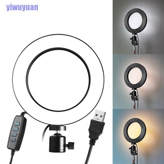 Đèn Led Tròn 6 "5500K Cổng Usb Có Thể Điều Chỉnh Độ Sáng Hỗ Trợ Quay Video / Phát Trực Tiếp