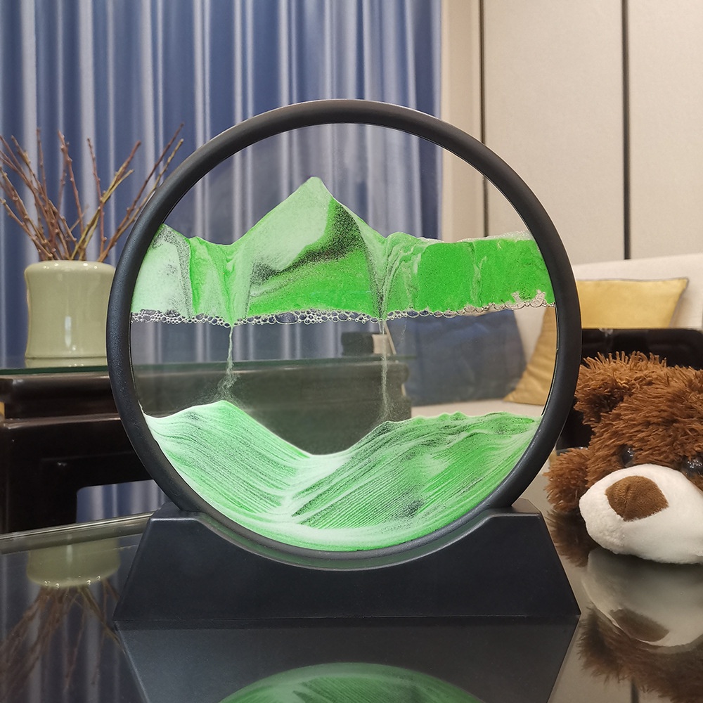 Tranh cát chuyển động 3d trang trí nghệ thuật hình tròn chữ nhật, tranh cát chảy lún quà tặng sinh nhật