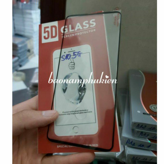 Samsung S10, S10 Plus, S10 5G, Kính Cường Lực FUll Màn Hình 5D Loại Xịn Cho Samsung Galaxy S10, S10 Plus, S10 5G, S10E