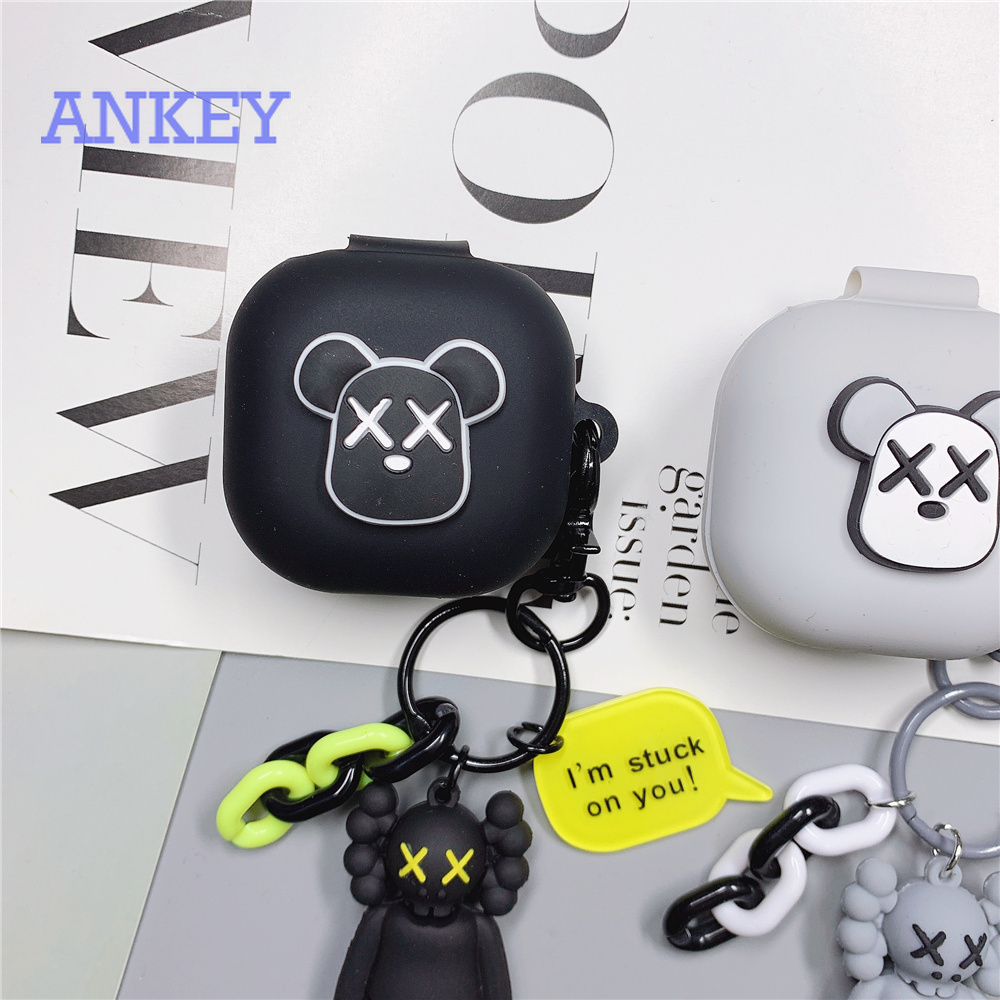 Samsung Galaxy Buds Pro/ Buds Live/ Buds +/ Buds Plus Vỏ silicon dẻo hình Kaws có móc gắn chìa khóa cho hộp tai nghe