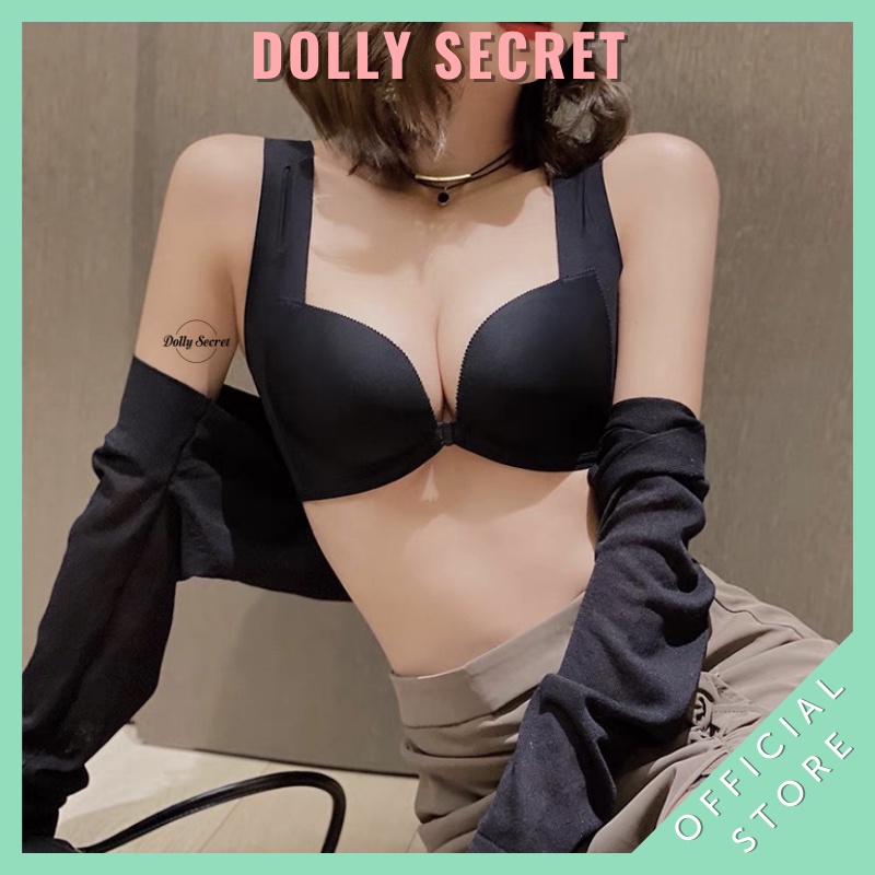 Áo ngực cài trước không gọng thoải mái chất su đúc đệm mỏng nâng ngực dây bản to DOLLY SECRET A22