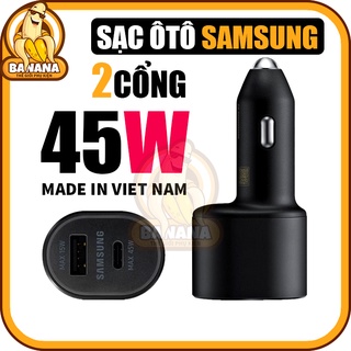 Sạc tẩu,sạc ô tô nhanh chính hãng samsung 45w cổng type c, usb note 10 note 20, a70, a80, a90, s20, s20+, s20 ultra