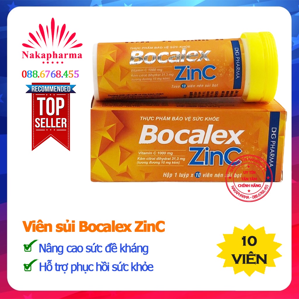 Viên bổ sủi bọt Bocalex ZinC – Bổ sung vitamin C và Kẽm, tăng cường sức đề kháng, phục hồi sức khỏe, giảm mệt mỏi