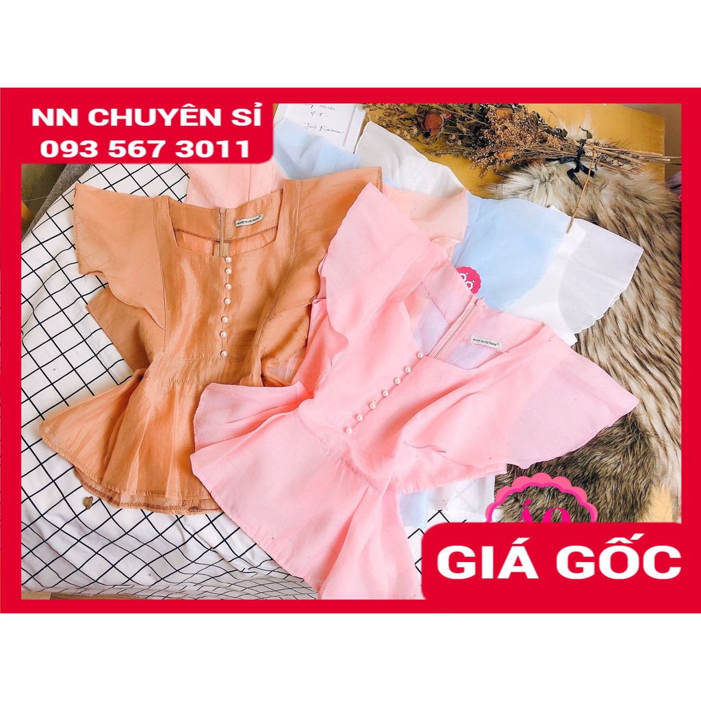 HÀNG ĐẸP - ÁO KIỂU VAI BÈO PHỐI NÚT  MT1865⚡ẢNH TỰ CHỤP⚡ ÁO KIỂU CÔNG SỞ